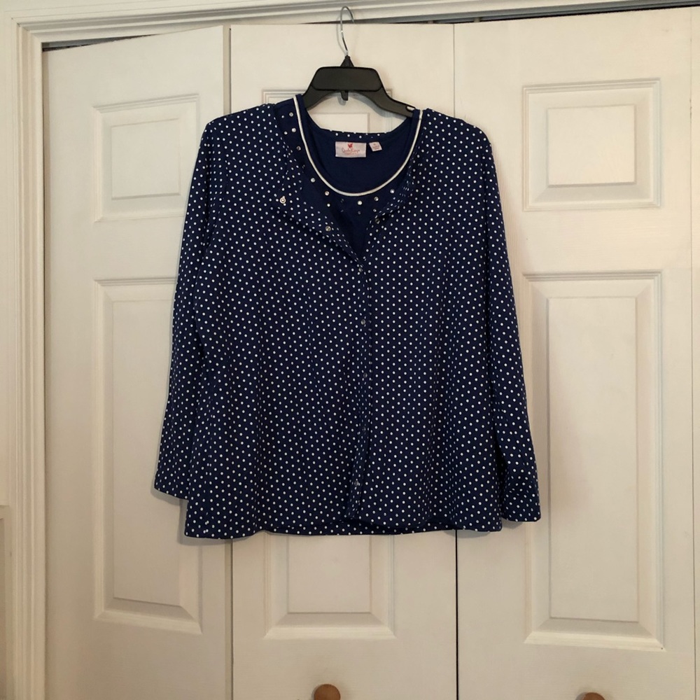NWT Quacker Factory 2 Pc Snap Cardigan Tank XL